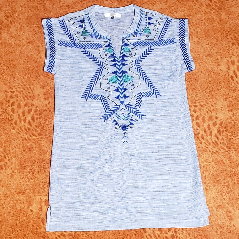 Tribal Denim Tunic Dress